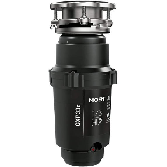 Moen GXP33C GX PRO Series 1/3 HP Continuous Feed Garbage Disposal, Power Cord Included