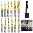 thumbnail image 1 of Labymos 13-Piece Titanium-Coated Drill and Tap Bit Set with SAE & Metric Sizes for Metal, Plastic, and More - Includes Quick-Change Adapter & Storage Case, 1 of 6