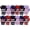 Stripes (Assorted), variant on Women's Fuzzy Winter Gloves, Magic Stretch, Purple Red and Navy Blue, Soft Furry, Bulk