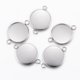 thumbnail image 2 of Tarnish Resistant 304 Stainless Steel Cabochon Connector Settings Plain Edge Bezel Cups Flat Round Stainless Steel Color 25.5x18x2mm Hole: 2.2mm, 2 of 2