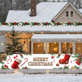thumbnail image 6 of Festive Decorative Christmas Banner Holiday Gifts Red Background Santa Claus Design for Seasonal Celebration Indoor Decor, 6 of 9