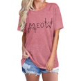 thumbnail image 3 of Graphic Tees for Women T-Shirts Cat T Shirts For Women Cute Cat Graphic Tees Cat Lover Shirt Summer Short Sleeve Tops Red XL, 3 of 4