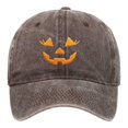 thumbnail image 4 of XIAOCHA Halloween Embroidered Baseball Cap for Women Adjustable Hat Band Party Travel Dad Hat,Coffee, 4 of 4