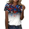 thumbnail image 2 of QUNYINEY Short Sleeve Women Shirts Casual Independence Day Crew Neck Tops Loose Summer Pullover Tops for Women, 2 of 5