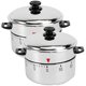thumbnail image 1 of 2pcs Cooker Shape Kitchen Timer Manual Stainless Steel Mechanical Timer Countdown Cooking Timer, 1 of 4