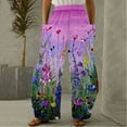 thumbnail image 5 of Birdeem Fashion Women Comfortable Printed Color Drawstring Leisure Pants Pockets Loose Pants, 5 of 5