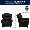 thumbnail image 3 of Contemporary Black Leather Kids Recliner with Cup Holder, 3 of 9