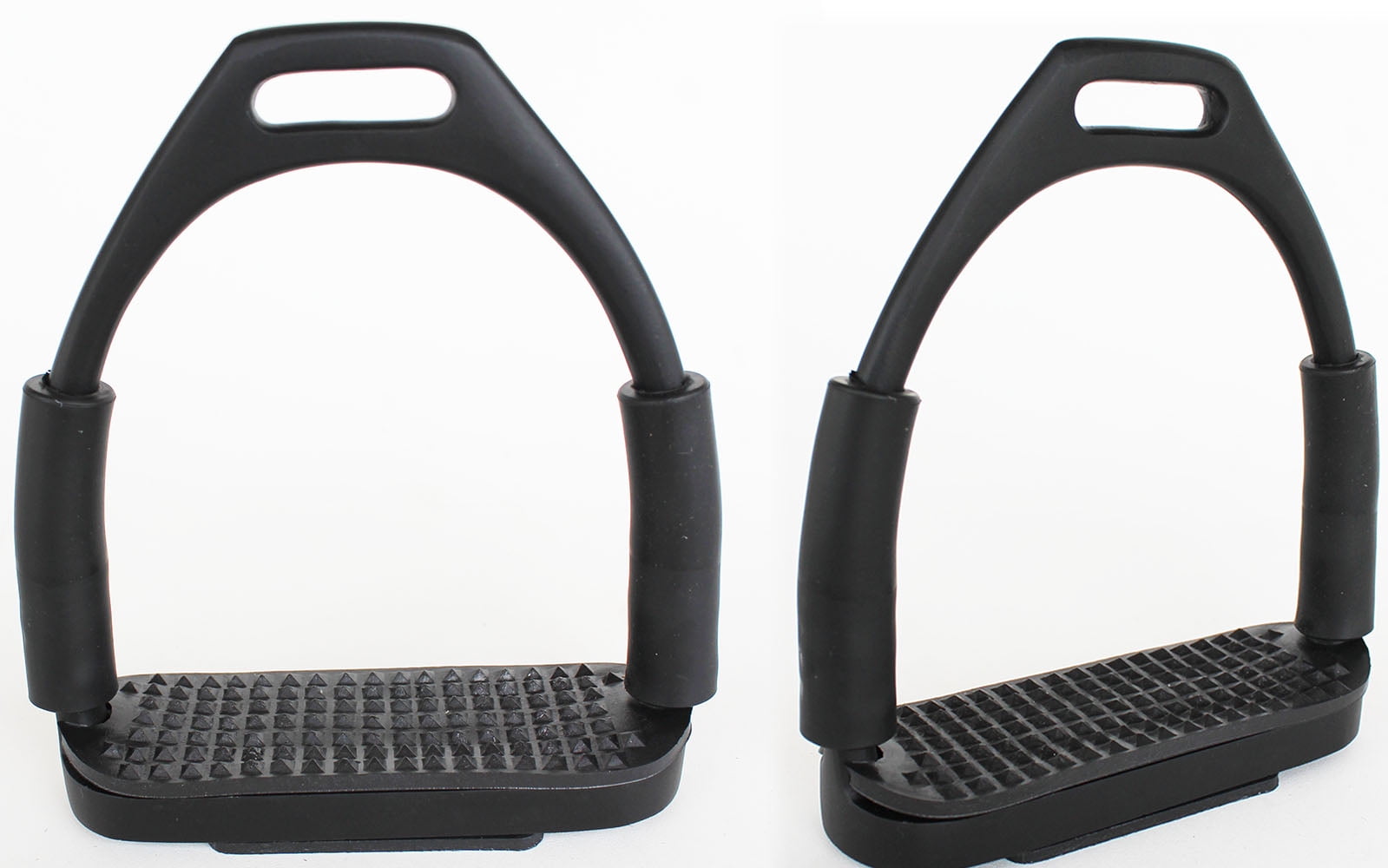 Horse English Double Jointed Flex Irons Stirrups Matte Black 51112BK