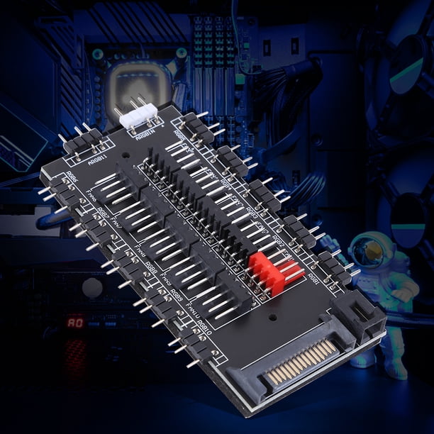 1 Hub Splitter 2 en Ventilador de refrigeración 5V 3PIN ARGB SATA Power Multi 10 Way para Case PC