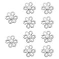 thumbnail image 4 of 10 botones de flores para vaqueros, hebillas para ajustar la cintura, accesorios compactos para mujer Plata, 4 of 9