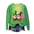 thumbnail image 2 of PFRNLF Womens St Patricks Day Sweatshirts Lucky Clover Shenanigans Sweater Shamrock Coordinator Long Sleeve Pullover Top, 2 of 5