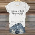thumbnail image 2 of Holzkary Christian Shirts for Women Funny Christian Faith Bible T-Shirt Unisex Casual Basic T-Shirts Blouses Women's Walking By Faith Tripping Constantly Print T Shirt Casual V Neck T Shirt White Xl, 2 of 5