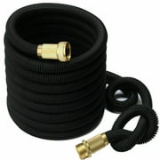 100FT Expandable Garden Hose - 2021 Upgraded Expanding Water Hoses - Flexible Retractable Hose Pipe with Triple Latex Core, 3/4" Solid Brass Connectors, Extra Strength Fabric