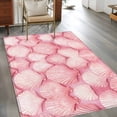 thumbnail image 2 of Ocean Pink Shell Area&nbsp;Rug 3x5ft Abstract Pink Theme Watercolor Modernism Non-Slip&nbsp;Washable Square&nbsp;Rugs Soft Felt Indoor Floor Mat for Bedroom Kitchen Living Room Bathroom, 2 of 9