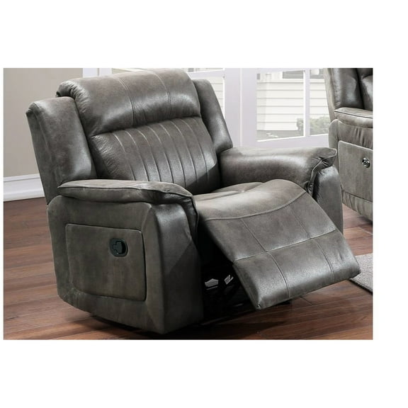 Contemporary Style Dark Coffee Recliner With Charging And Comfy Back Power Motion Glider Chair In Faux Leather For Home Comfort