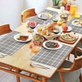 thumbnail image 2 of Gray White Plaid Checkered Pattern Summer Placemats Table Placemats Set Of 4-Linen Kitchen Washable Placemats Table Mats 11.8"x17.7" Non-Slip Heat Resistant, 2 of 6