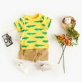 thumbnail image 2 of WIBACKER Baby Boys Cartoon Dinosaur Short Sleeve T Shirtss Shorts Summer Casual Outfits/12-18 Months, 2 of 11