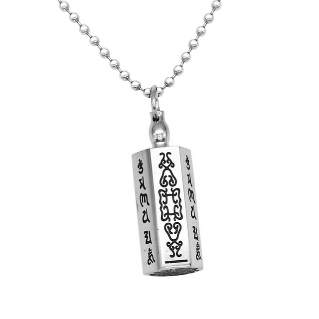 Collar de Cremación Hugo con Colgante de Rueda de Oración de Buda Padme Hum