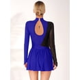 thumbnail image 3 of DPOIS Womens Shiny Rhinestones Figure Ice Skating Dress Gymnastics Leotards Royal Blue M, 3 of 7