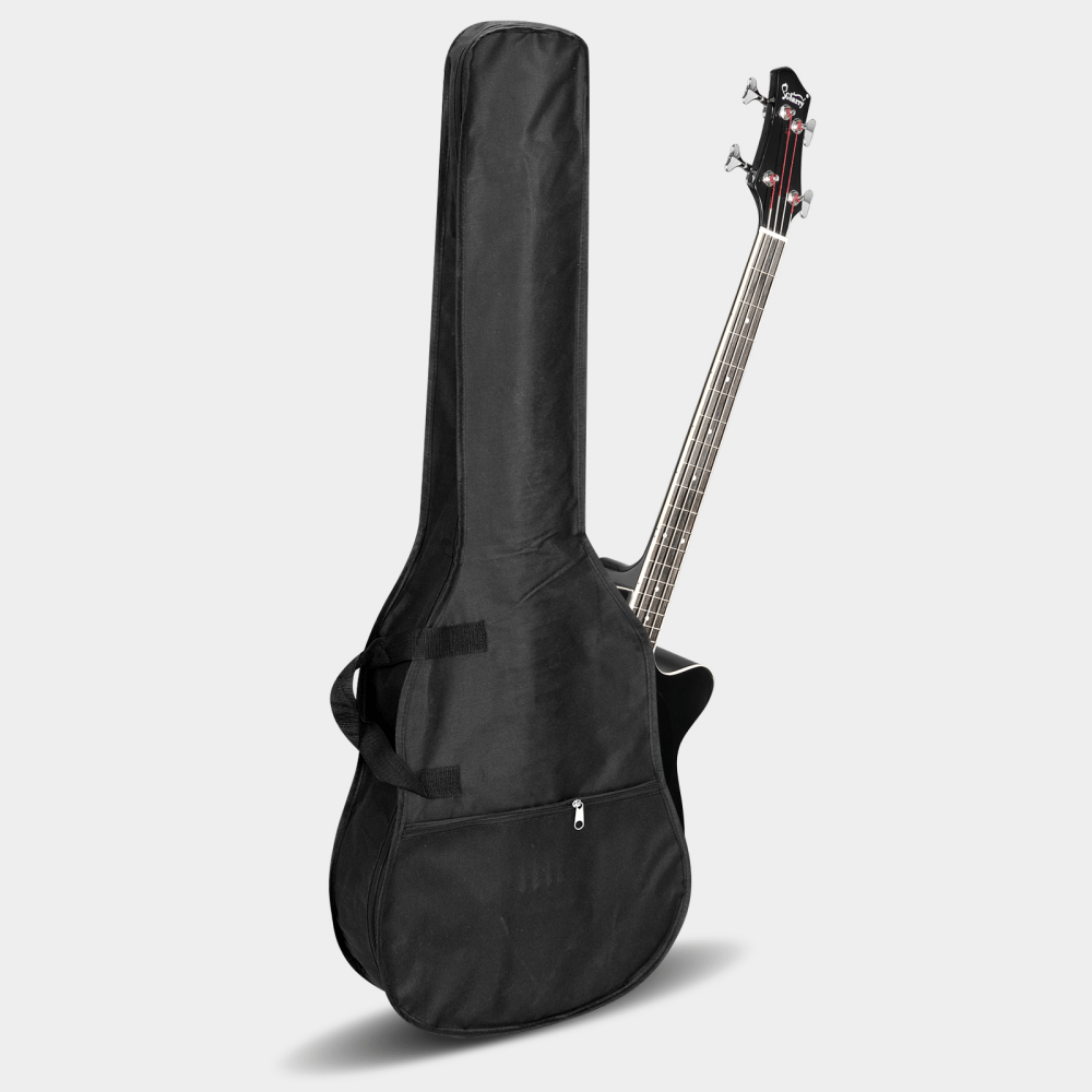 Tcbosik Full Size Acoustic Electric Bass Guitar Beginner Kit, 4 Strings Electric Acoustic Bass Guitar with Equalizer, Bag, Cable, Wrench, Strap, Plectrum, Black