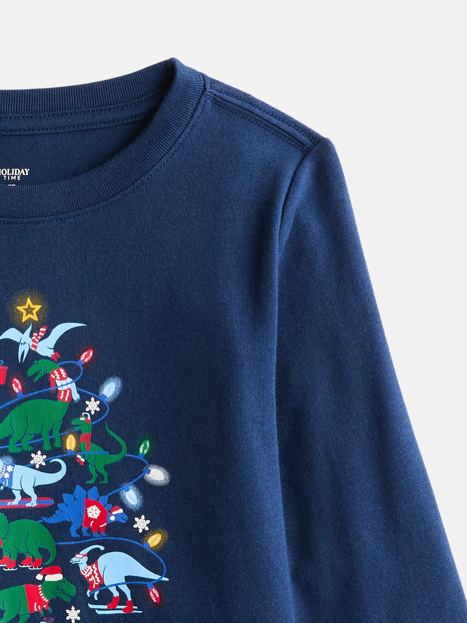 Holiday Time Toddler Girls' Christmas Graphic Tee with Long Sleeves, Sizes 12M-5T