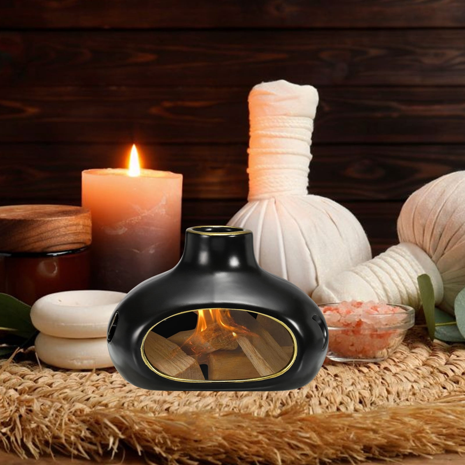 Incense Burner Ceramic Incense Holder Santo Holder Ash Catcher with Cleaning Brush Tweezer Decorative Bowl for Meditation Stick Aromatherapy Yoga Colorful