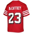 thumbnail image 3 of Youth Nike Christian McCaffrey Scarlet San Francisco 49ers Game Jersey, 3 of 3