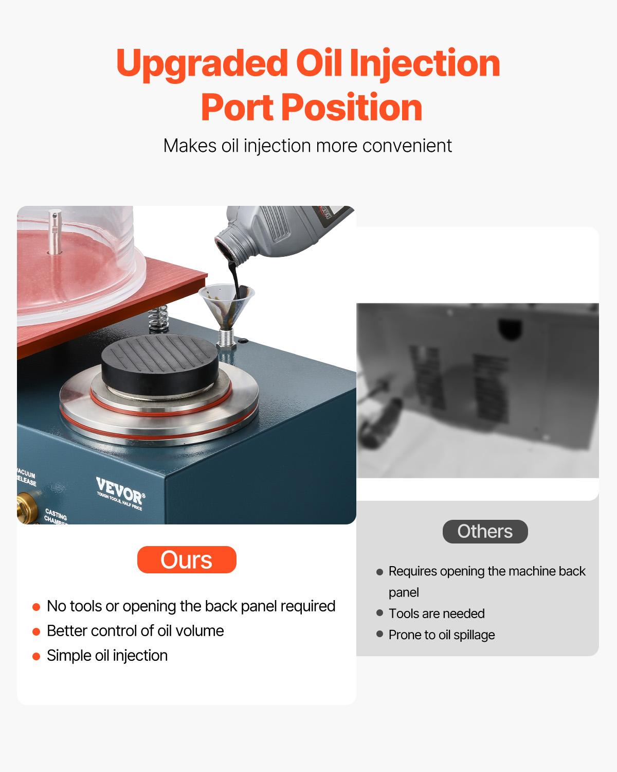 VEVOR Vacuum Investing Casting Machine, 290W Power, with 3 CFM Pump and Bell Jar, Convenient Oil Injection Port, Precision Pressure Gauge, 11 x 11 in Workbench, Casting Machine for Jewelry and Metal