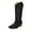 Black, variant on AZAR MAN Women's Western Cowboy Snip Toe Embroidered Leather Knee High Cowgirl Boots Wide Calf (Black, US Footwear Size System, Adult, Women, Numeric, Medium, 8.5)