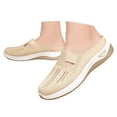 thumbnail image 3 of Womens Slippers Comfortable Daily Outdoor Vacation Closed Toe Design Flat Heel Versatile Women's Sandals Yellow 38, 3 of 9
