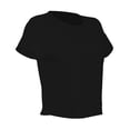 thumbnail image 3 of Playera George para Mujer, Escote Redondo, Manga Corta Delantero Doble Negro Talla EG, 3 of 4