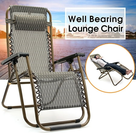 Foldable Relaxer Chair Garden Lawn Patio Camping Outdoor Picnic Hiking Beach Chair Zero Gravity Reclining Seat