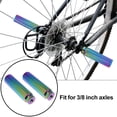 thumbnail image 2 of Unique Bargains 1 Pair 100x28mm Aluminum Alloy Axle Rear Foot Pegs Footrests for Bike Fit 3/8" Multicolor, 2 of 7