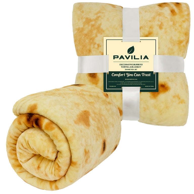 Pavilia Burritos Tortilla Blanket, Double Sided Realistic Taco