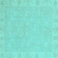 thumbnail image 1 of Ahgly Company Indoor Square Abstract Light Blue Modern Area Rugs, 6' Square, 1 of 4