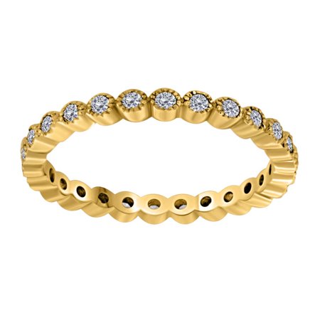 Diamond Eternity Stackable Ring - 0.40 Carat Diamond Stackable Eternity Band In 14K Yellow Gold