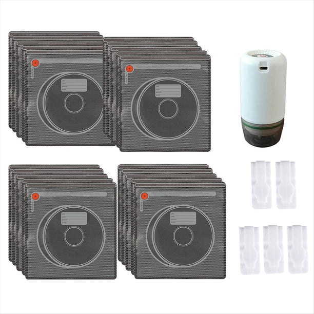 Kit de Bolsas para Almacenar Filamentos con Bomba de Vacío Eléctrica, 20 Bolsas Selladas Al Vacío y Resistentes A la Luz para Filamentos 3D con 5 Clips.