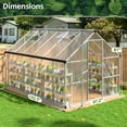 thumbnail image 2 of MUCHANT 8x12 FT Greenhouse for Outdoors, Walk-in Large Aluminum Frame Greenhouse with Quick Setup Structure and Roof Vent for Garden Backyard, Silver, 2 of 6