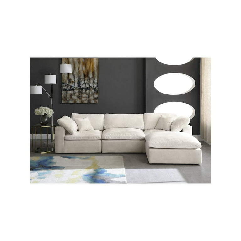 Free Shipping! Meridian Furniture 4-Piece Cozy Cream Velvet Cloud