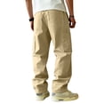 thumbnail image 5 of Lumtrix Men's Relaxed Fit Cargo Pants Baggy Straight Leg Casual Work Sweatpants with Pockets for Hiking Fishing Khaki 2XL, 5 of 9