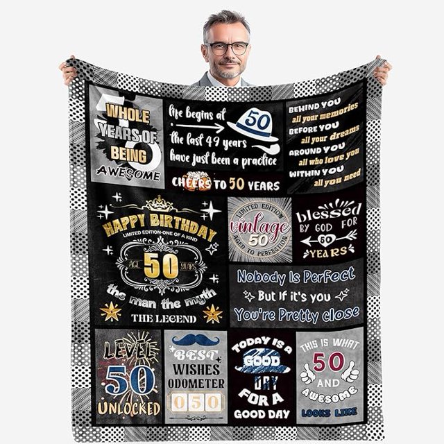 LHSHID Birthday Gifts for Men Dad Blanket for Gifts Best Dad Ever Gifts Ultra Soft Throw Blanket Fluffy Blanket Flannel Blanket Fuzzy Blanket for Couch Bed Indoor Outdoor 40"x50"