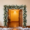 thumbnail image 4 of Pre Lit Snow Flocked Christmas Garland 5.9 ft, Warm White LED Artificial Pine Garland for Indoor Outdoor Decor, Frosted Winter Garland for Mantel, Staircase, Fireplace, Door, and Porch, 4 of 5