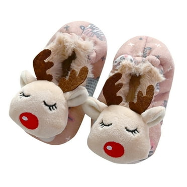 Otqutp Children Sport Shoes Soft Sole Boys Girls Baby Socks Shoes Toddler Slip on Shoes Floor Socks Shoes Outwear Deer 1-6 Years