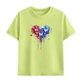 thumbnail image 4 of Kids 4th of July Green Outfit, Unisex Patriotic T-Shirt and Shorts Set 100% Cotton Independence Day Summer Clothes for 3-12 Years,Size 4 T, 4 of 9