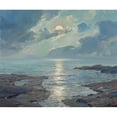 thumbnail image 2 of Frederick Judd Waugh 14x12 Gold Ornate Wood Frame and Double Matted Museum Art Print Titled - The Risen Moon (1926), 2 of 4