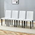 thumbnail image 3 of Set of 4 White PU Dining Chairs with Metal Legs, Simple Versatile Design for Dining Room, 3 of 10
