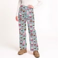 thumbnail image 5 of WTOBBY Women's Soft Plush Christmas Snowflake Tree Print Pajama Bottoms - Festive Holiday Sleepwear with Warm Fleece Lining for Winter Home Lounge and Casual Wear,Light Blue M, 5 of 5
