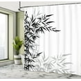 thumbnail image 5 of Ambesonne Asian Themed Shower Curtain, Monochrome Art Leaves, 69"Wx75"L, White and Black, 5 of 5