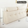 thumbnail image 7 of Lovote Bed Headboard Wedge Pillow with Neck Roll Pillow Ultimate Back Support and Comfort, 79"x20",Khiki, 7 of 7