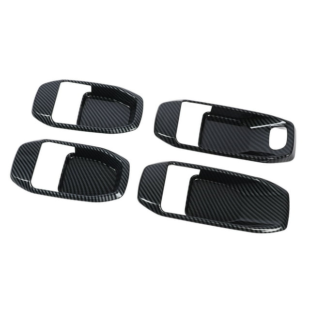 4pcs Inner Door Handle Bowl Cover Trim Set Interior Door Bowl Panel Protector Sticker Replacement for JL JLU 2018 2025 Handle Bowl Frame Trim